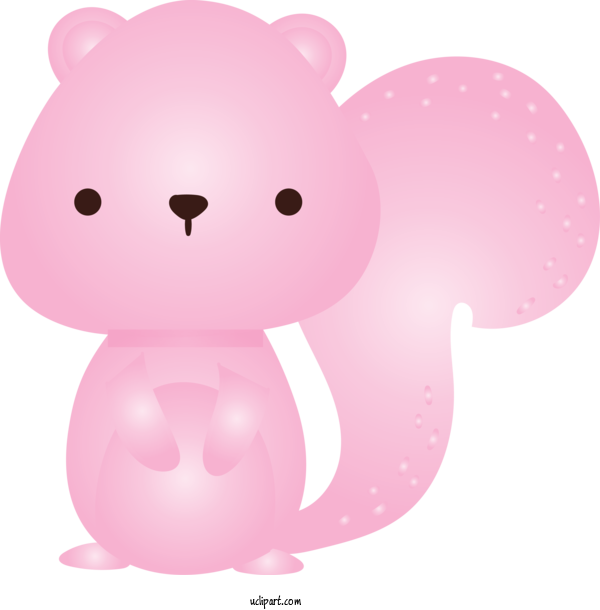 Free Animals Cartoon Pink Bear For Squirrel Clipart Transparent Background
