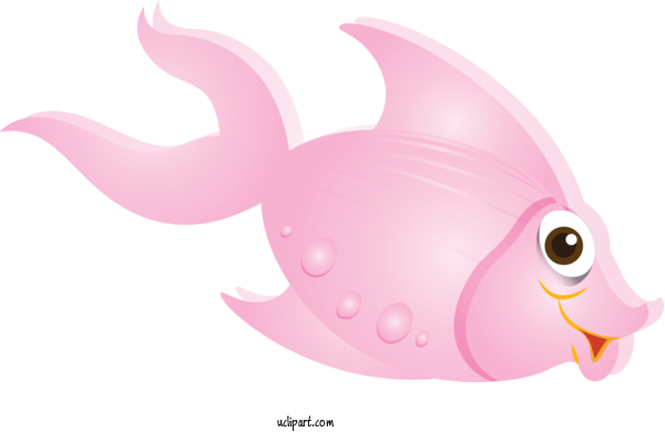 Free Animals Pink Fish Cartoon For Fish Clipart Transparent Background