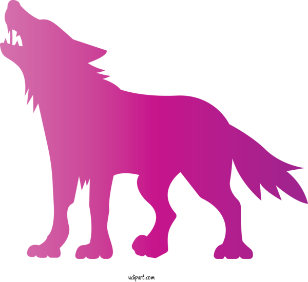 Free Animals Animal Figure Pink Line Art For Wolf Clipart Transparent Background