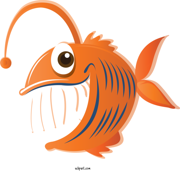 Free Animals Cartoon Orange Fish For Fish Clipart Transparent Background