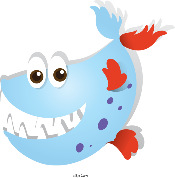 Free Animals Cartoon Smile For Fish Clipart Transparent Background