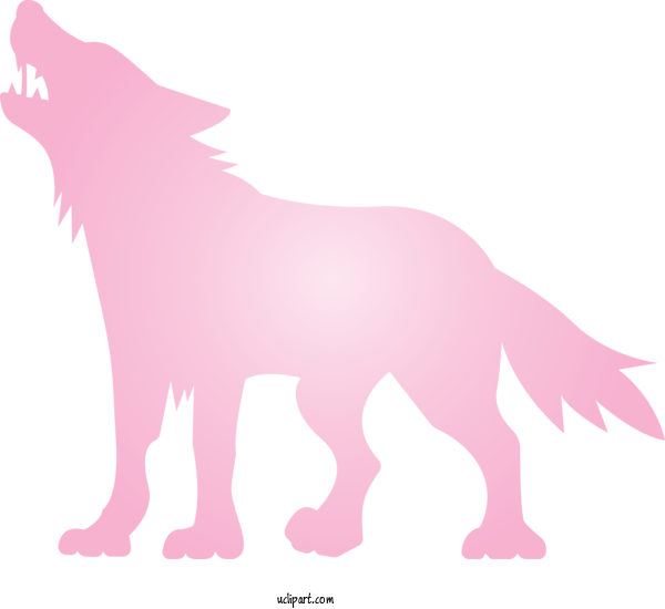 Free Animals Pink Line Art Tail For Wolf Clipart Transparent Background