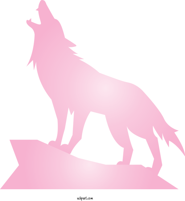 Free Animals Pink Silhouette Tail For Wolf Clipart Transparent Background