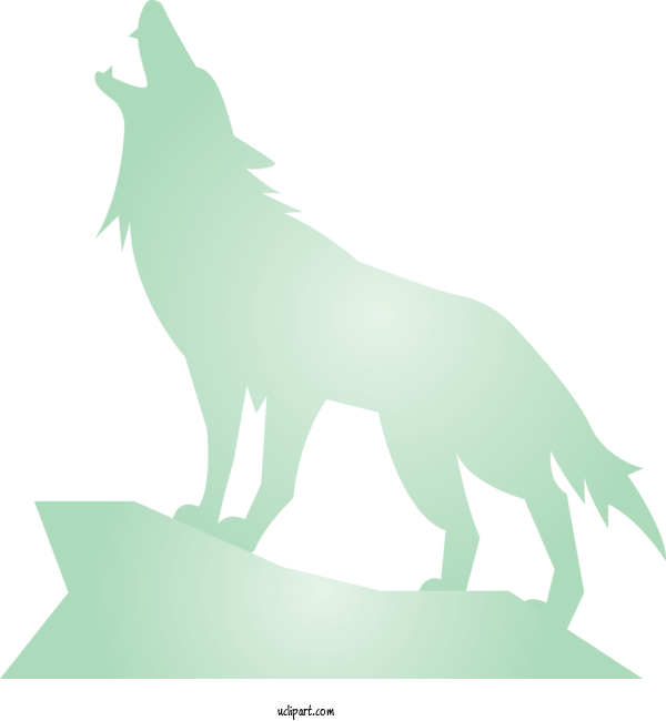 Free Animals Green Silhouette Tail For Wolf Clipart Transparent Background