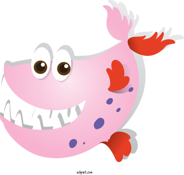 Free Animals Cartoon Pink For Fish Clipart Transparent Background