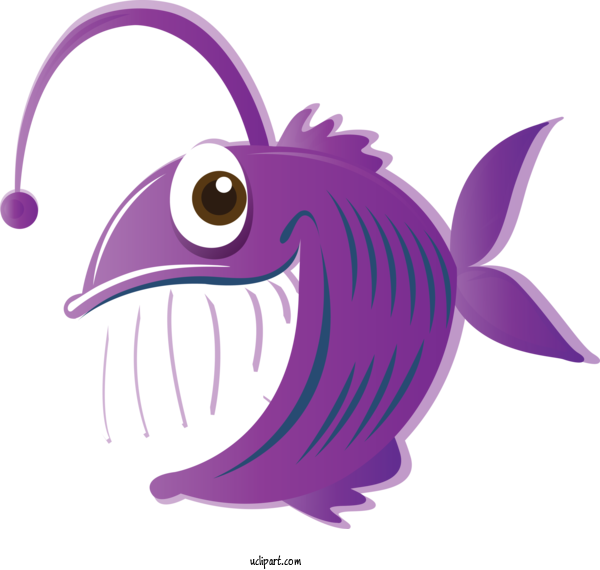 Free Animals Cartoon Violet Fish For Fish Clipart Transparent Background