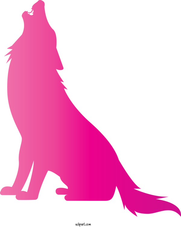 Free Animals Pink Silhouette Tail For Wolf Clipart Transparent Background