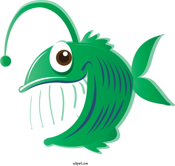 Free Animals Green Cartoon Fish For Fish Clipart Transparent Background