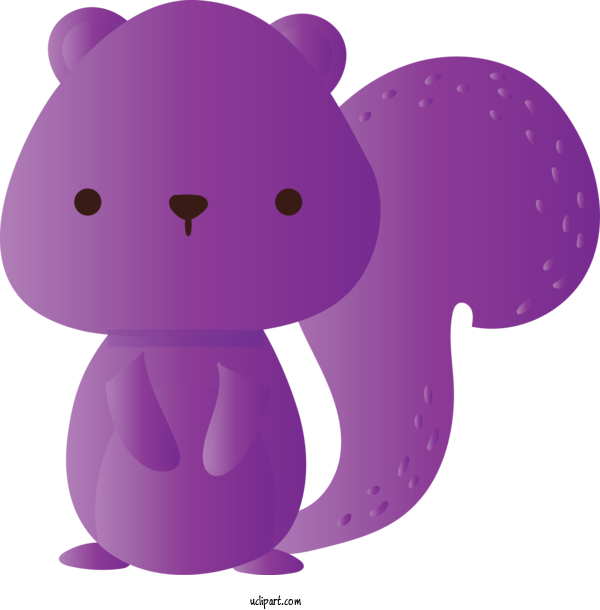 Free Animals Violet Purple Cartoon For Squirrel Clipart Transparent Background