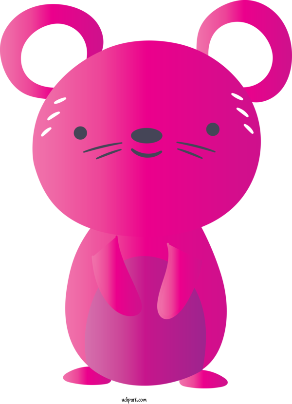 Free Animals Pink Cartoon Magenta For Mice Clipart Transparent Background