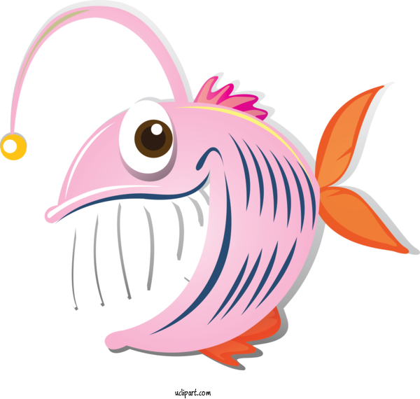 Free Animals Cartoon Pink Fish For Fish Clipart Transparent Background