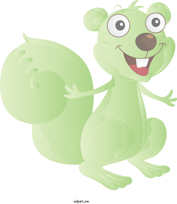 Free Animals Cartoon Green Tail For Squirrel Clipart Transparent Background