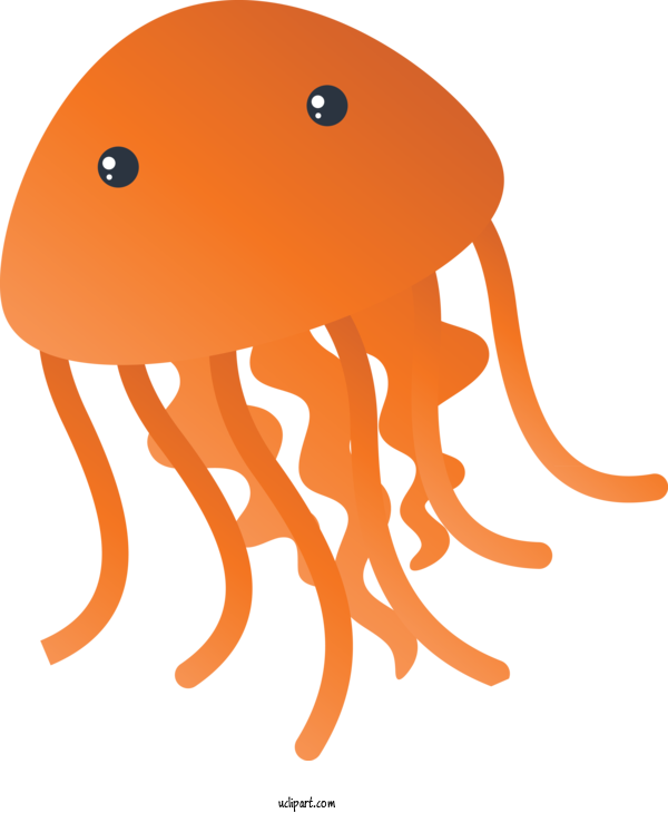 Free Animals Orange Octopus Cartoon For Octopus Clipart Transparent Background