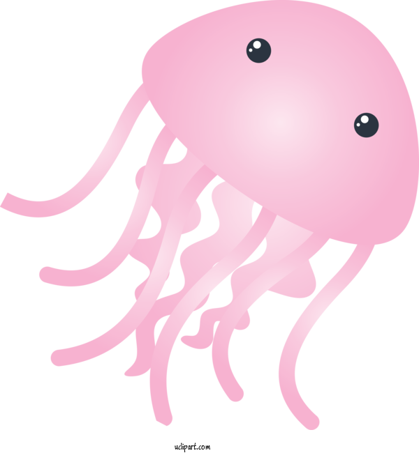 Free Animals Pink Octopus Jellyfish For Octopus Clipart Transparent Background