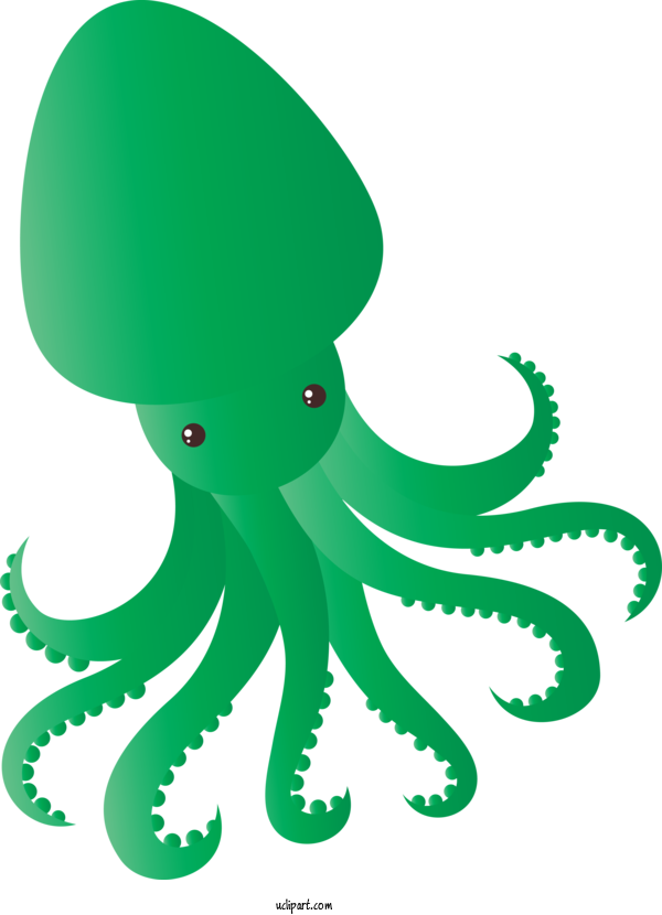 Free Animals Green Octopus Giant Pacific Octopus For Octopus Clipart Transparent Background