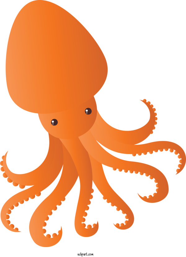 Free Animals Octopus Giant Pacific Octopus Orange For Octopus Clipart Transparent Background