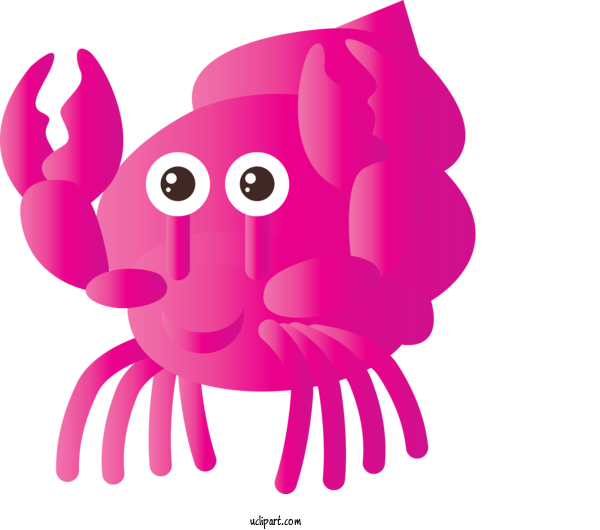 Free Animals Pink Cartoon Magenta For Crab Clipart Transparent Background