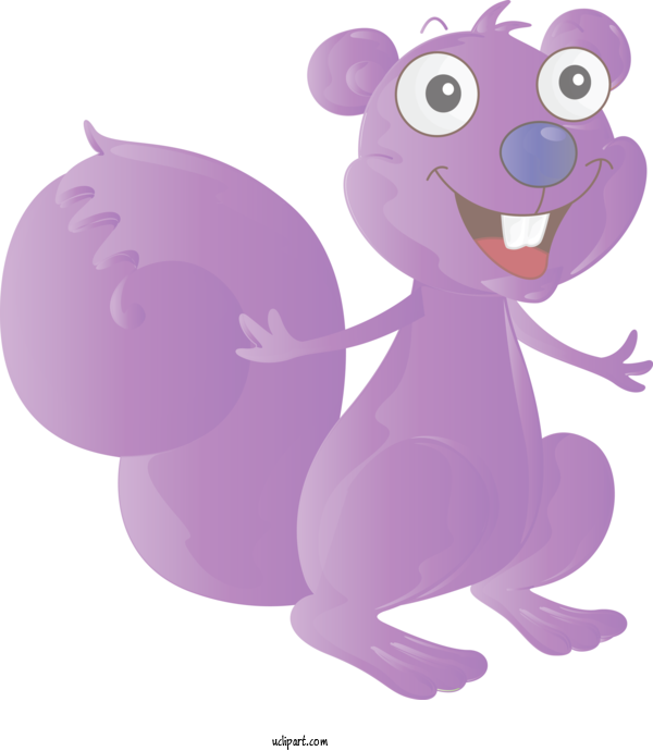 Free Animals Cartoon Violet Purple For Squirrel Clipart Transparent Background