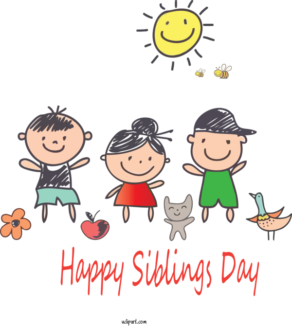 Free Holidays Cartoon Sharing Playing With Kids For Siblings Day Clipart Transparent Background