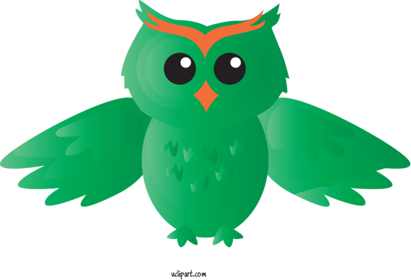 Free Animals Owl Green Bird For Owl Clipart Transparent Background