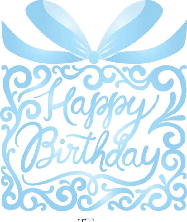 Free Occasions Blue Aqua Text For Birthday Clipart Transparent Background