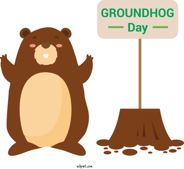 Free Holidays Groundhog Cartoon Groundhog Day For Groundhog Day Clipart Transparent Background