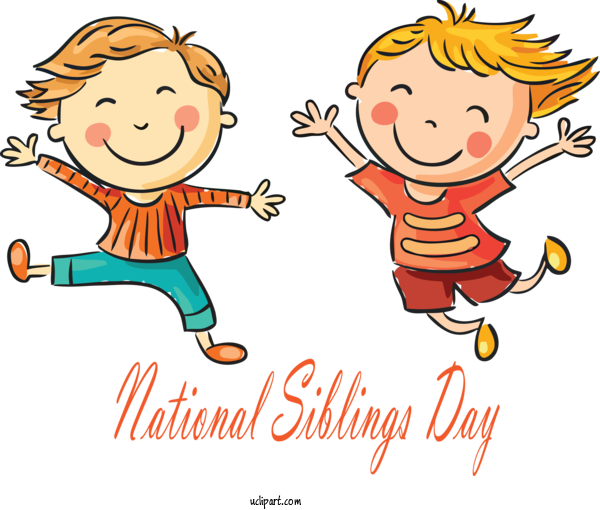 Free Holidays Cartoon Happy Child For Siblings Day Clipart Transparent Background