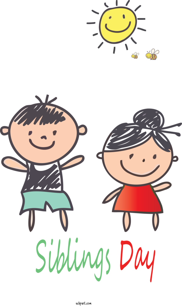 Free Holidays Cartoon Facial Expression People For Siblings Day Clipart Transparent Background