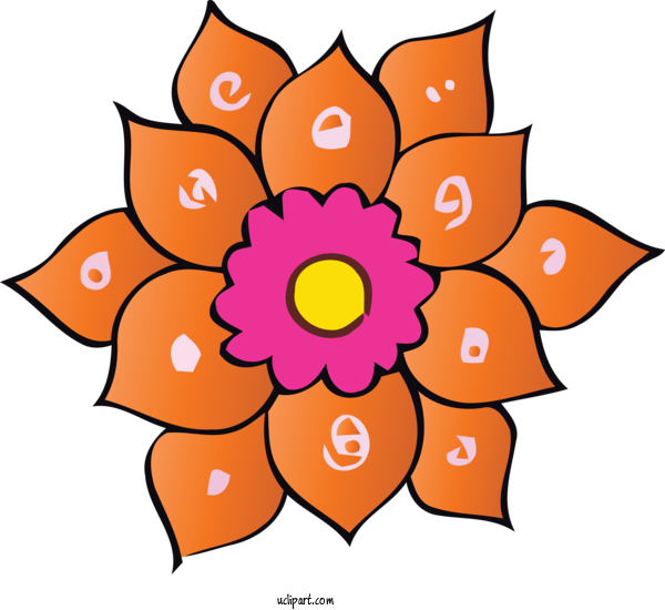 Free Holidays Orange Flower Plant For Holi Clipart Transparent Background