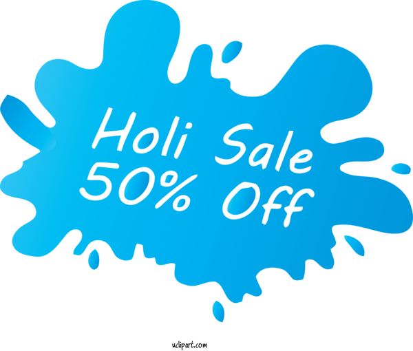 Free Holidays Text Turquoise Logo For Holi Clipart Transparent Background