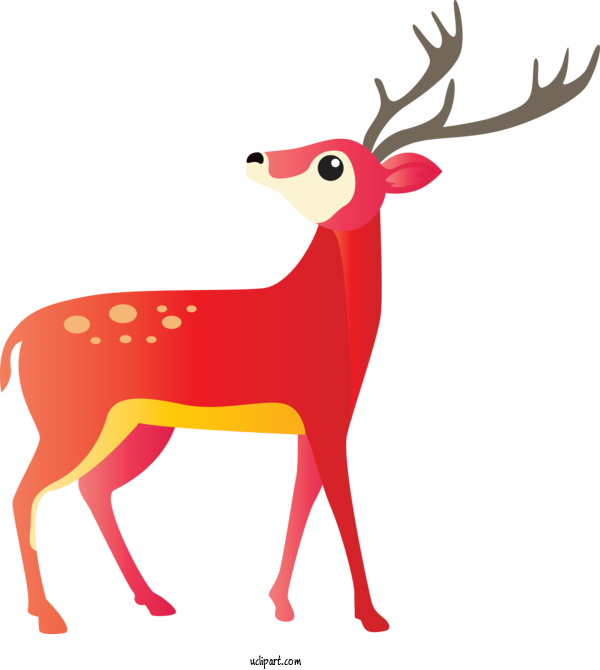 Free Animals Reindeer Deer Antler For Reindeer Clipart Transparent Background