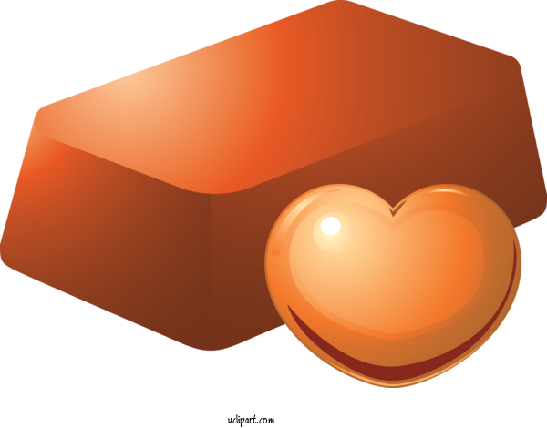 Free Holidays Orange Heart Material Property For Valentines Day Clipart Transparent Background