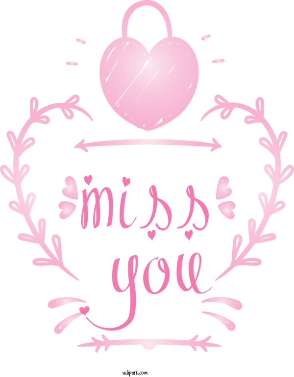 Free Holidays Heart Pink Text For Valentines Day Clipart Transparent Background