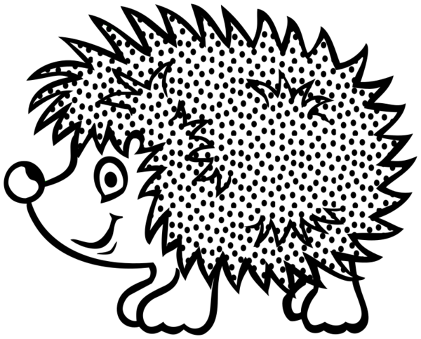 Free Hedgehog Black And White Line Art Tree Clipart Clipart Transparent Background