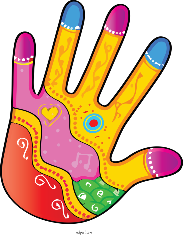 Free Holidays Finger Hand Line For Holi Clipart Transparent Background