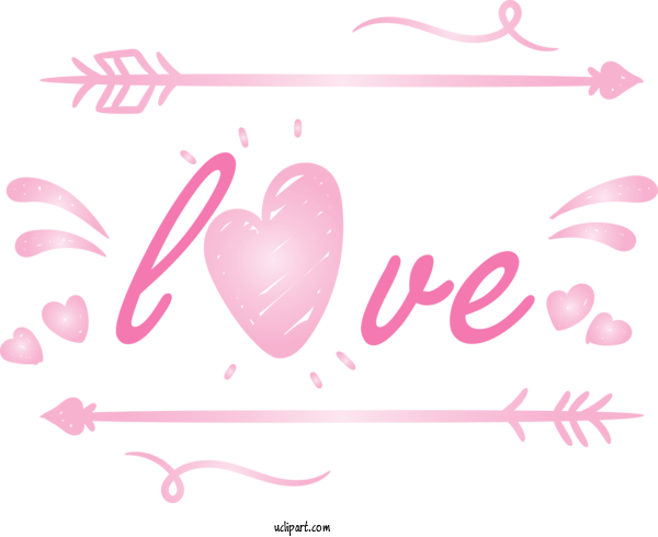 Free Holidays Heart Text Pink For Valentines Day Clipart Transparent Background