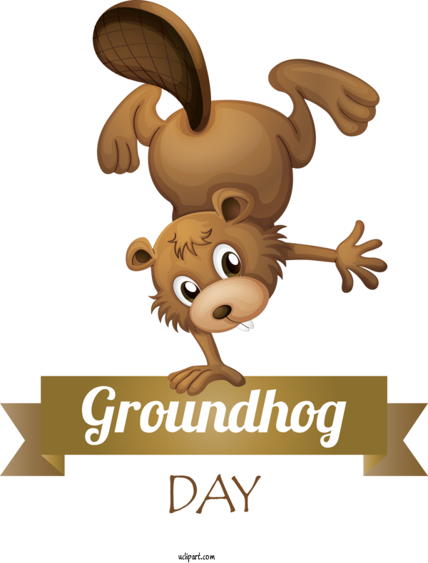 Free Holidays Cartoon Logo Animation For Groundhog Day Clipart Transparent Background