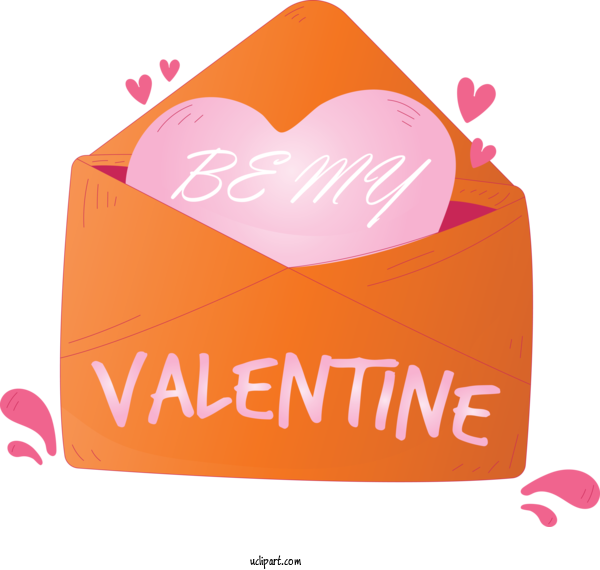 Free Holidays Orange Text Heart For Valentines Day Clipart Transparent Background