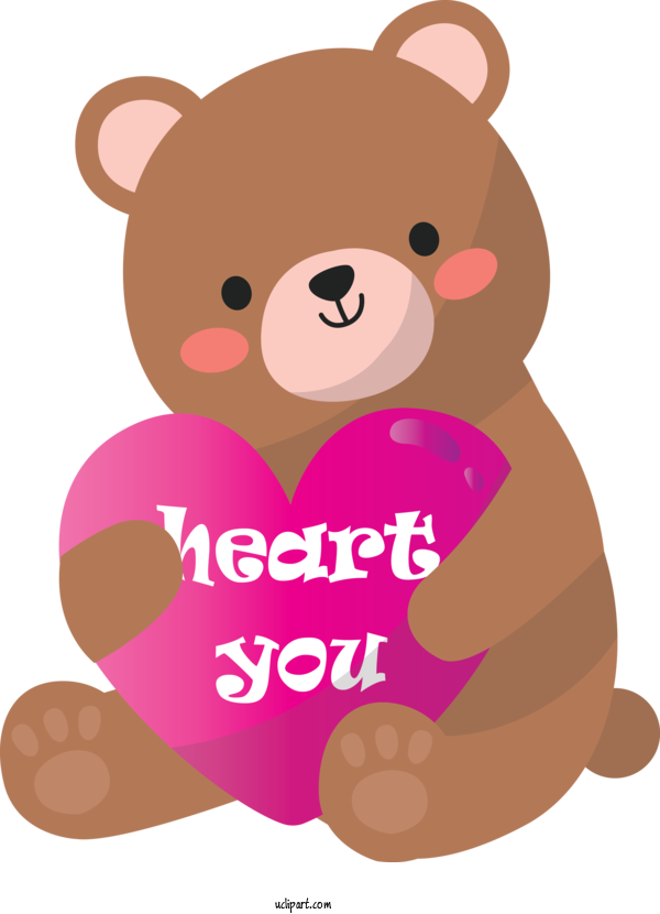 Free Holidays Teddy Bear Cartoon Pink For Valentines Day Clipart Transparent Background