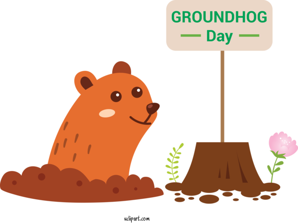 Free Holidays Groundhog Groundhog Day Cartoon For Groundhog Day Clipart Transparent Background