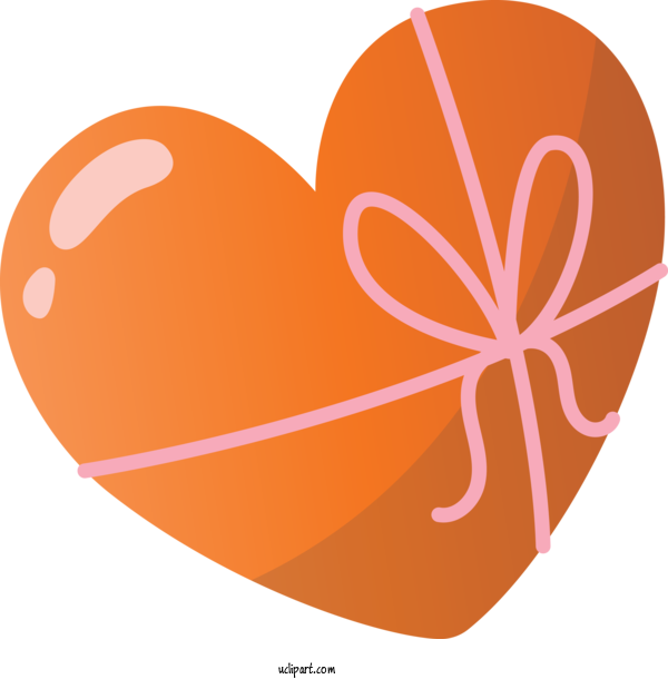 Free Holidays Heart Orange Logo For Valentines Day Clipart Transparent Background