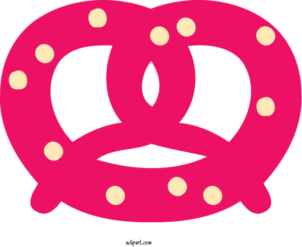 Free Food Pink Font Symbol For Pretzel Clipart Transparent Background