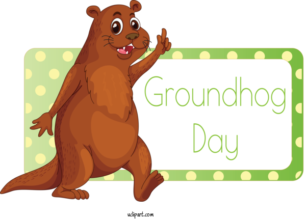 Free Holidays Brown Bear Cartoon Bear For Groundhog Day Clipart Transparent Background