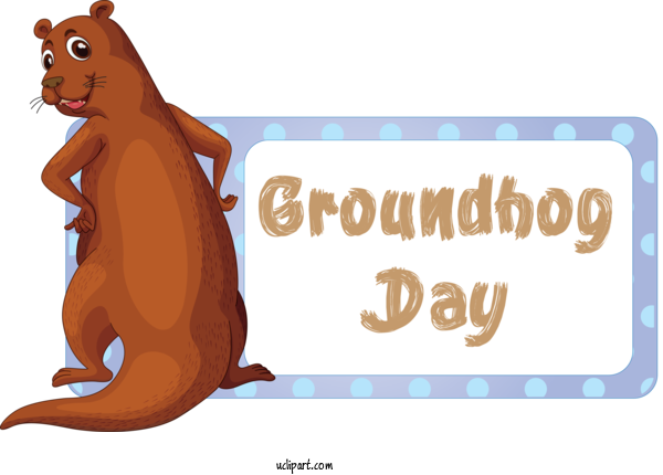 Free Holidays Cartoon Animal Figure Tail For Groundhog Day Clipart Transparent Background