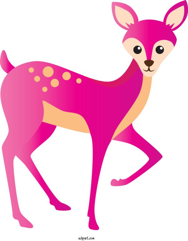 Free Animals Deer Pink Tail For Deer Clipart Transparent Background