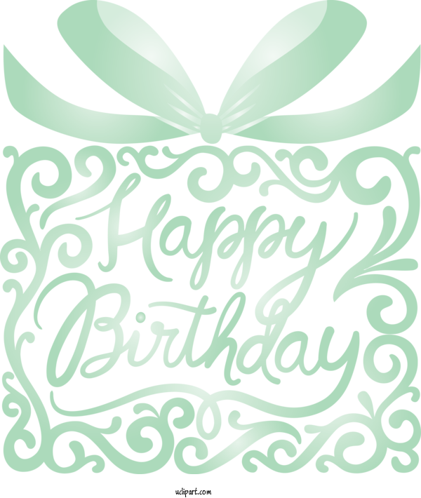 Free Occasions Green Aqua Text For Birthday Clipart Transparent Background