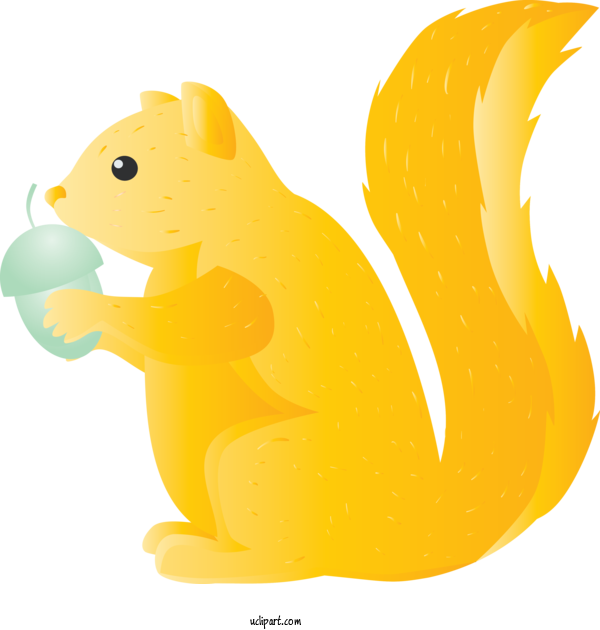 Free Animals Squirrel Yellow Cartoon For Squirrel Clipart Transparent Background