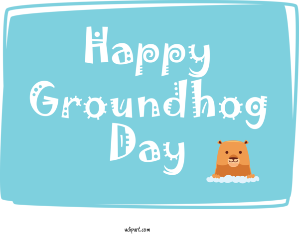 Free Holidays Line Font Rectangle For Groundhog Day Clipart Transparent Background