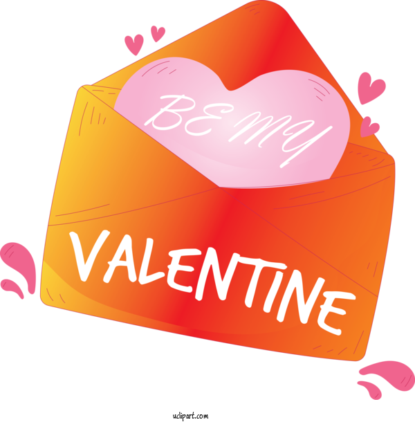 Free Holidays Text Heart Orange For Valentines Day Clipart Transparent Background