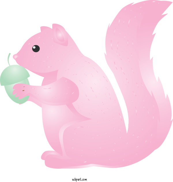 Free Animals Squirrel Cartoon Pink For Squirrel Clipart Transparent Background